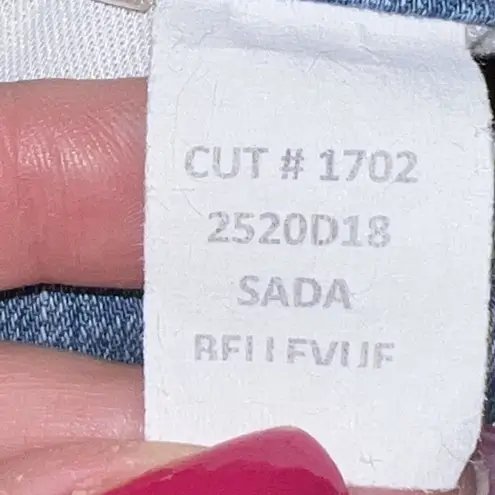 L'Agence Sada High Rise Cropped Slim Raw Hem Jeans Straight Light Wash Size 25