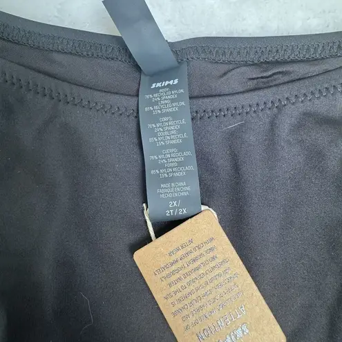 SKIMS Swim Strapless Monokini One Piece Removable Straps Black Onyx 2X Plus NWT