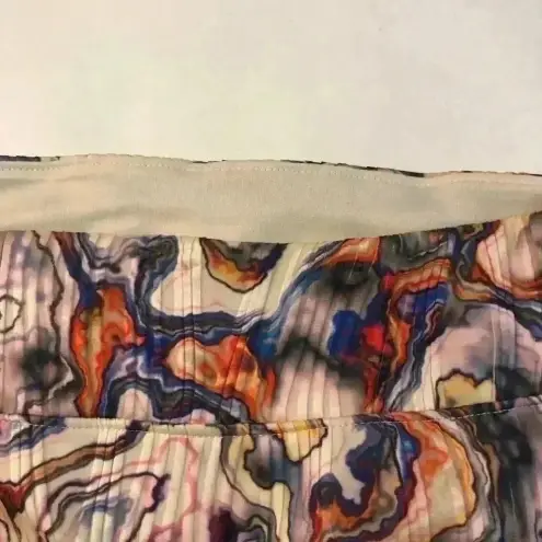 Leith  Pink Multi Pastel Wavy Abalone Print Stretch Ribbed Skirt sz large…