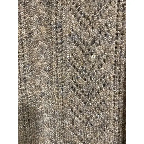 Willow & Clay  wo size Small soft brown wool blend sweater ruffle accent EUC