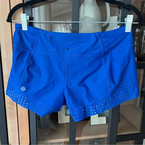 Lululemon Stride To Tide Shorts Harbor Blue swimsuit cobalt low rise pockets