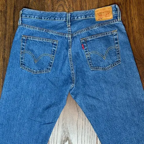 Levi's 501 Custom Made 28 Fringe Hem Boho 70s Cropped High Rise Button Fly Jeans