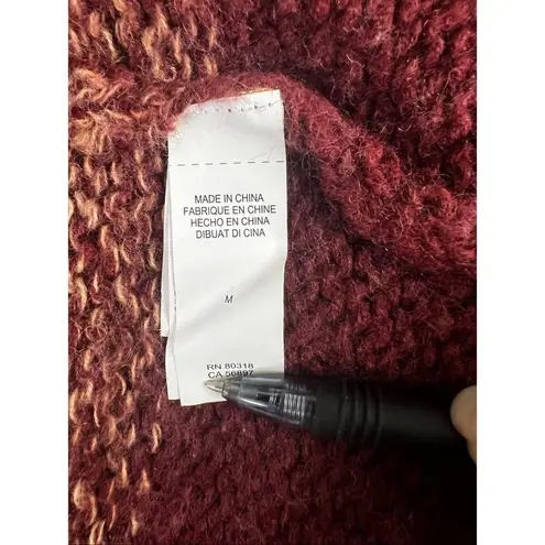 Lucky Brand  Brown Ombre Dye Oversize Open Cardigan In Rust Wool Blend Size M