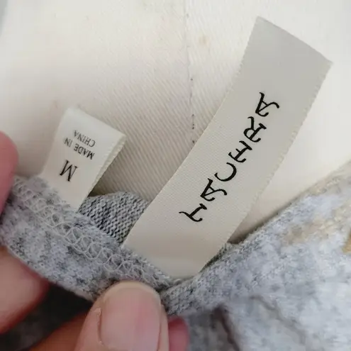 Tacera gray floral hacci knit belted surplice dress size medium