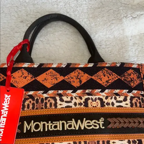Montana West Montana West Orange and Black Southwest Tote Bag