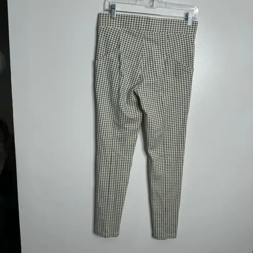 Betabrand NEW Journey Cream Teal Green Black Plaid Skinny Ankle Pant Medium