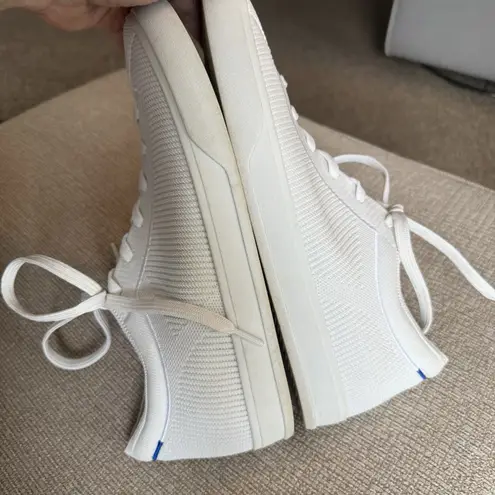 Rothy's The Lace Up Shoes Women's Size 11W Bright White VERY CLEAN Barely Worn