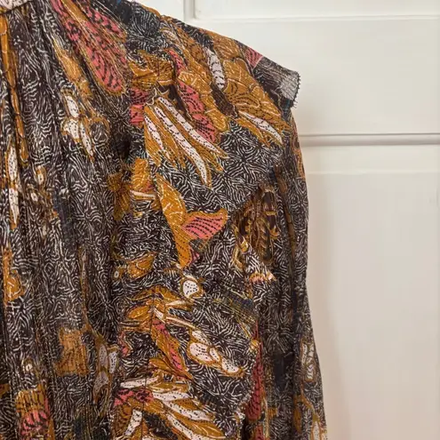 Ulla Johnson Vienne Bird of Paradise Mini Dress in Amber Size 2 Ruffle High Neck