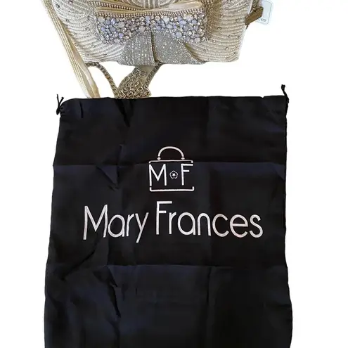Mary Frances Cherish Embellished Bow Crossbody Bridal Clutch Handbag Purse w/COA