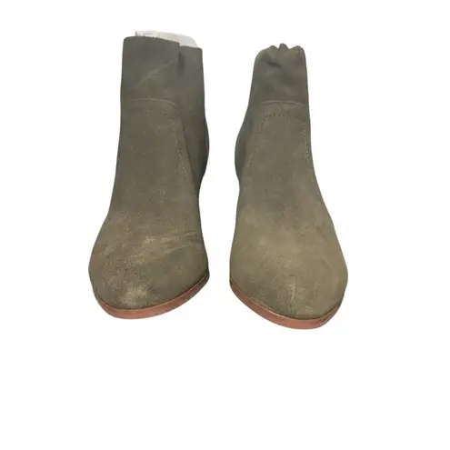 New! Violet & Red Cupid Suede Boot Bootie in Olive Green