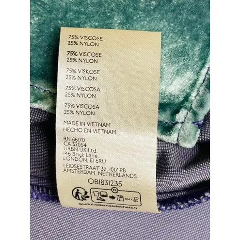 Free People  NWT Camille Velvet Midi Dress size Medium Smocked Sapphire