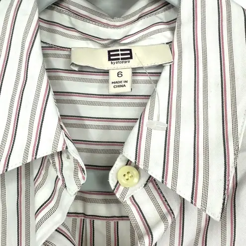 Etcetera Striped Button Up Long Sleeve Shirt Size 6