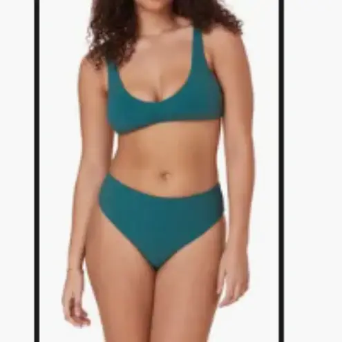 ANDIE Bikini Set Delray Top 90s High Waisted Bottom green sparkle sz S NWT/NWOT