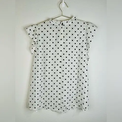 Sweet Rain Women’s 1X Polka Dot Ruffle Sleeve Blouse Flowy Lightweight Plus Size