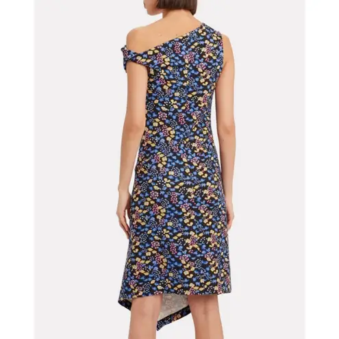 💕ATLEIN💕 Off Shoulder Twist Dress ~ Blue Floral Print 38 One Shoulder Neoprene Size undefined