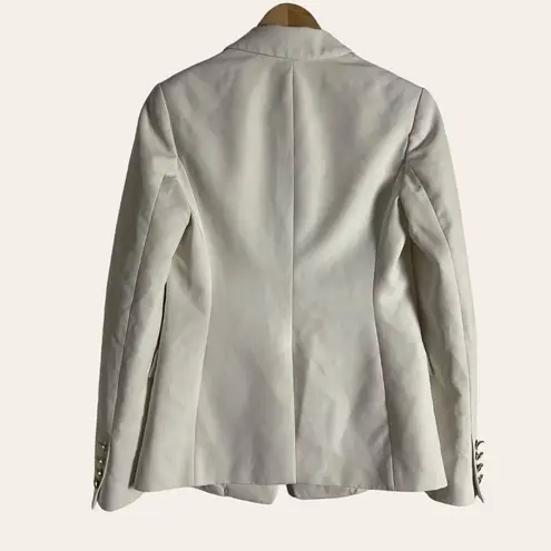 Milly Alexa Twill White Single Breasted Blazer Jacket Size 0