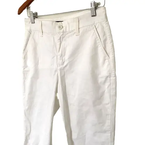 NYDJ White Lift Tuck Crop Chino Pants Cotton Blend Straight Crop Sz 6