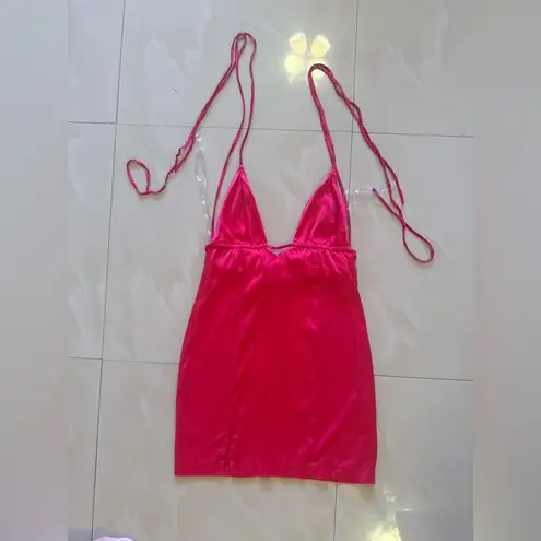 Elegant Pink Satin Slip Dress zeliha Xara mini dress size S