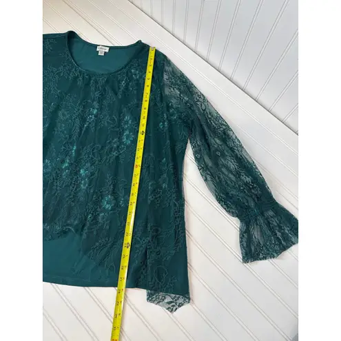 Avenue Lane Bryant & Green Lace Blouse - Pintucked Pleated Top Bundle Size 22/24