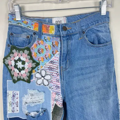 Urban Outfitters  BDG Patchwork Bohemian Maximalist High Waisted Flare Jeans