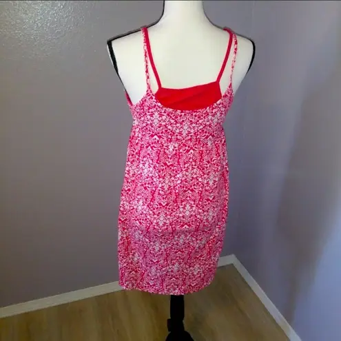 Delusional red patterned half button down tank midi summer dress