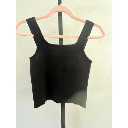Zeagoo Ribbed Black Crop Top S