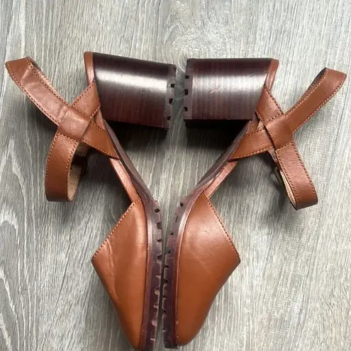 Madewell NEW  Claudie Lugsole MaryJane Heels Leather Dried Maple