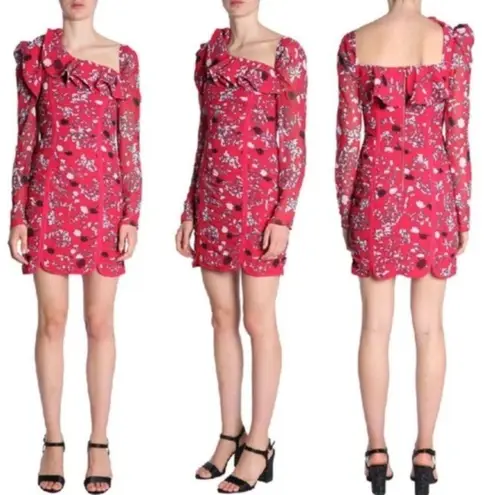 Self Portrait Self-Portrait One Shoulder Floral Print Mini Dress Size 2