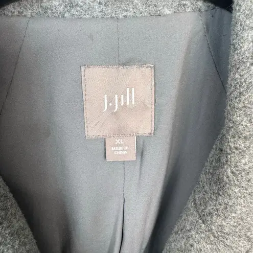 J.Jill Wool Blend Lined Pocket Single Breasted Coat, Jacket Gray Womens Size XL