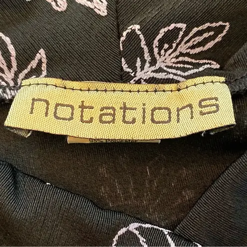 Notations Blouse Size XL Womens Black Lavender Floral Cowl Neck Sleeveless - Image 3