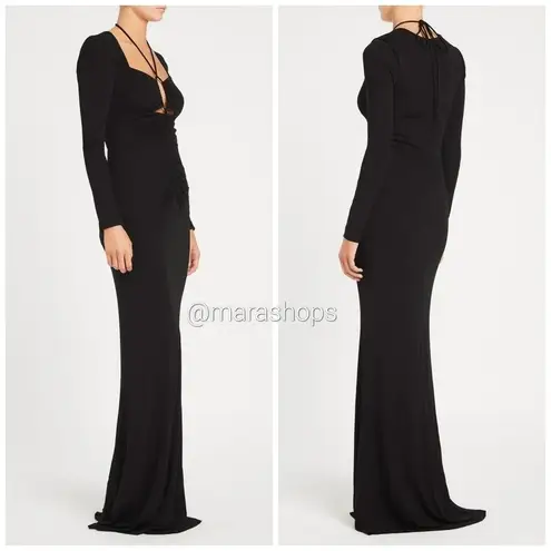 REBECCA VALLANCE Riccardo ruched stretch jersey gown Dress Black Size 0