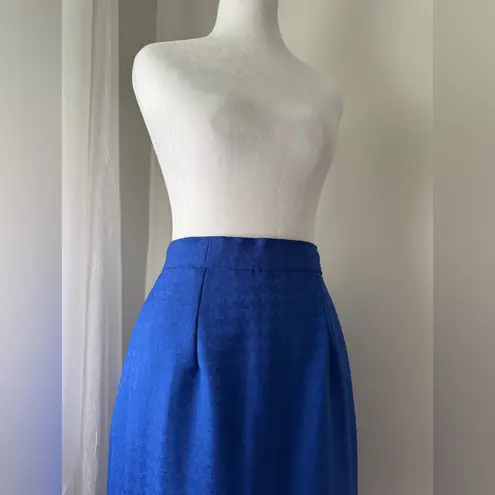 Vintage ‘90s Royal Blue Pencil Maxi Skirt w/ Back Slit Size M