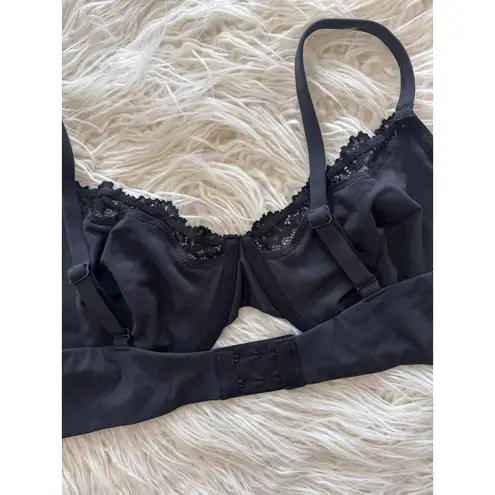 SKIMS Fits Everybody Lace Underwire Bra Onyx Size 44B