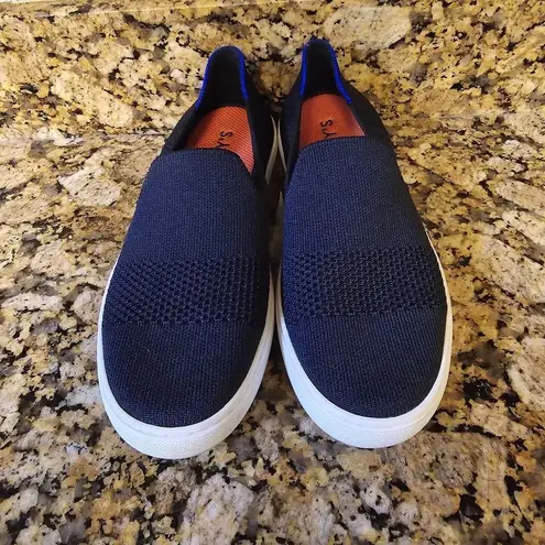 Rothy's  The Sneaker Maritime Lattice Stitch Navy Slip On Shoes Women's Size 7