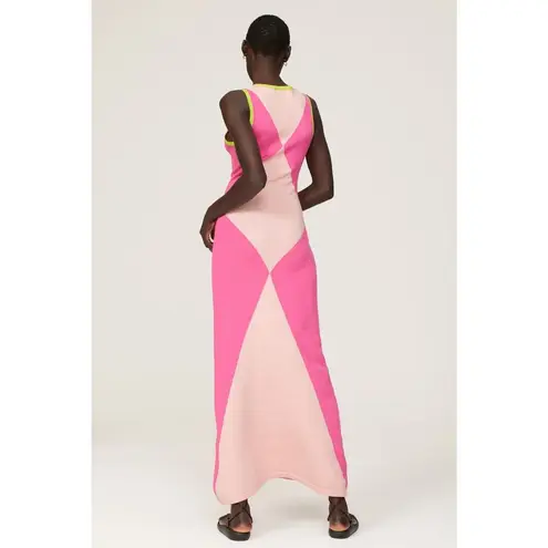 RTR Victor Glemaud Sz S Pink Harlequin Colorblock Sleeveless sweater Maxi Dress