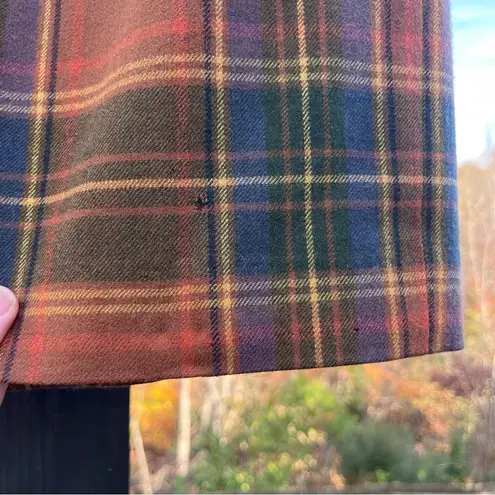 Vintage 80s Orange Brown Blue Plaid Culotte Shorts Wool High Rise Size 12 *Read