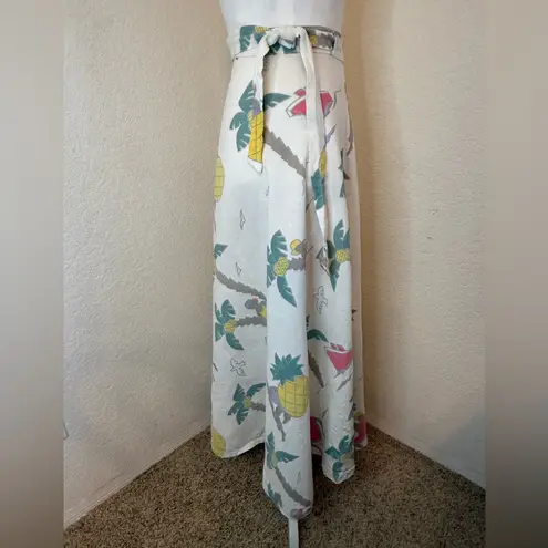 Place Nationale Seaside Linen Maxi Skirt size Small Green Size 4