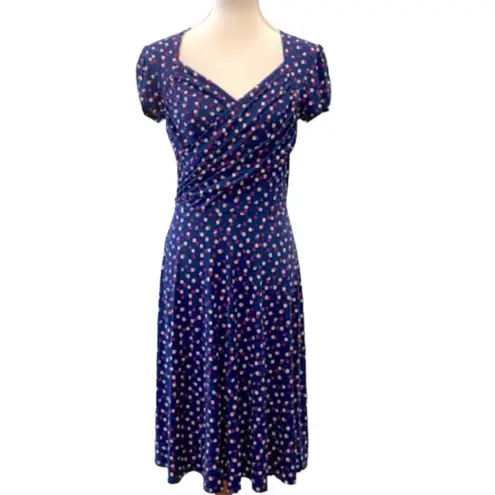 Leota Medium Dress Retro 40s Pinup Polka Dot Stretch Slinky Classic Rockabilly