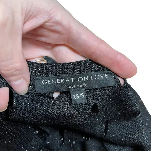 Generation Love Metallic Shimmer Glitter Cut Out Pullover Sweater Jumper XS/S