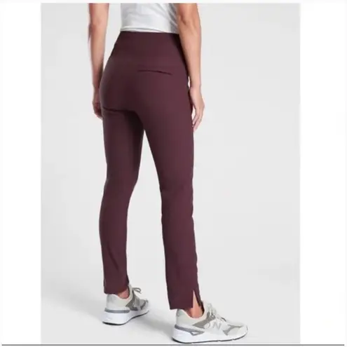 Athleta  6 Wander skinny stash pant in maroon wine red burgundy cigarette jegging