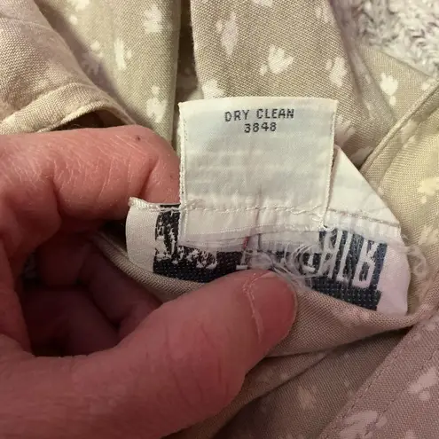 Vintage 80s Together Beige Floral Drop Waist Midi Dress Size 6