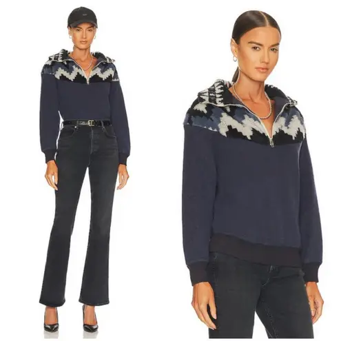 The Great ππ The Fleece Half Zip Pullover ~ Navy Canyon Geo 1 NWT