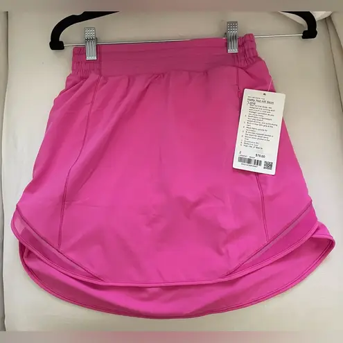 Lululemon NWT  Hotty Hot HR Sonic Pink Skirt Size 2 Shorts Underneath