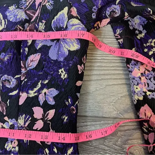 NWT ROHE Fiona Puff sleeve brocade blouse sweetheart neck sz 38 Black