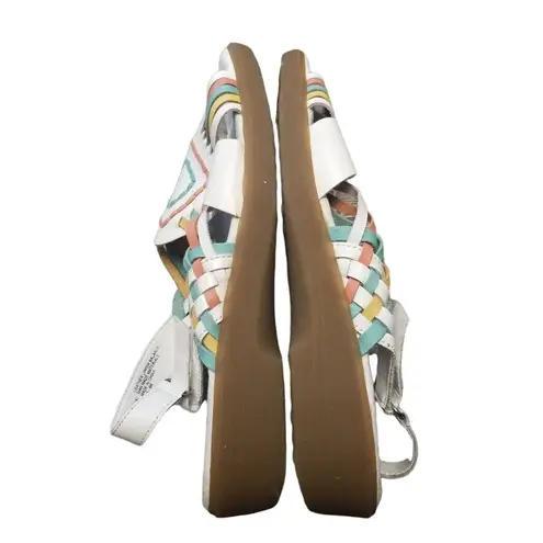 Dr Scholls Vtg Womens Huarache White Leather Aztec Santa Fe Strappy Sandal 11W Size 11