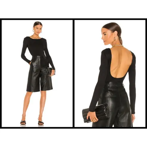 ANINE BING 💕💕 Lane Bodysuit ~ Ribbed Scoop Neck Black NWOT