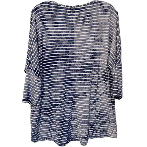 Neon Buddha blue white striped knit top size small