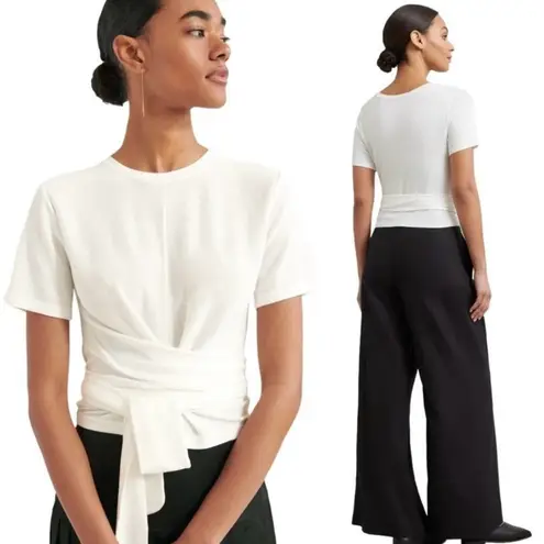 Modern Citizen - Jude Cropped Tie-Front Top in White - Sz Small | NWOT