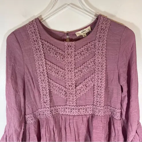 Entro NWT UO  Women's Purple Pink Lace 3/4 Sleeves Cute Boho Dress Size M