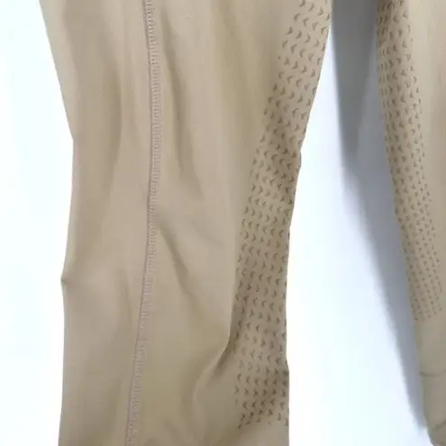 HR FARM Equestrian Silicone Gel Grip Horseback Riding Leggings Medium Tan